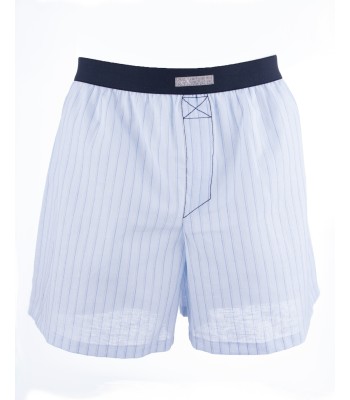 Cotton Striped Boxer Shorts Light Blue