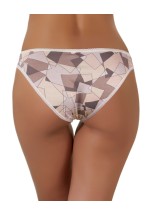 Low Rise Bikini Brief In Ecru And Brown